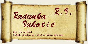 Radunka Vukotić vizit kartica